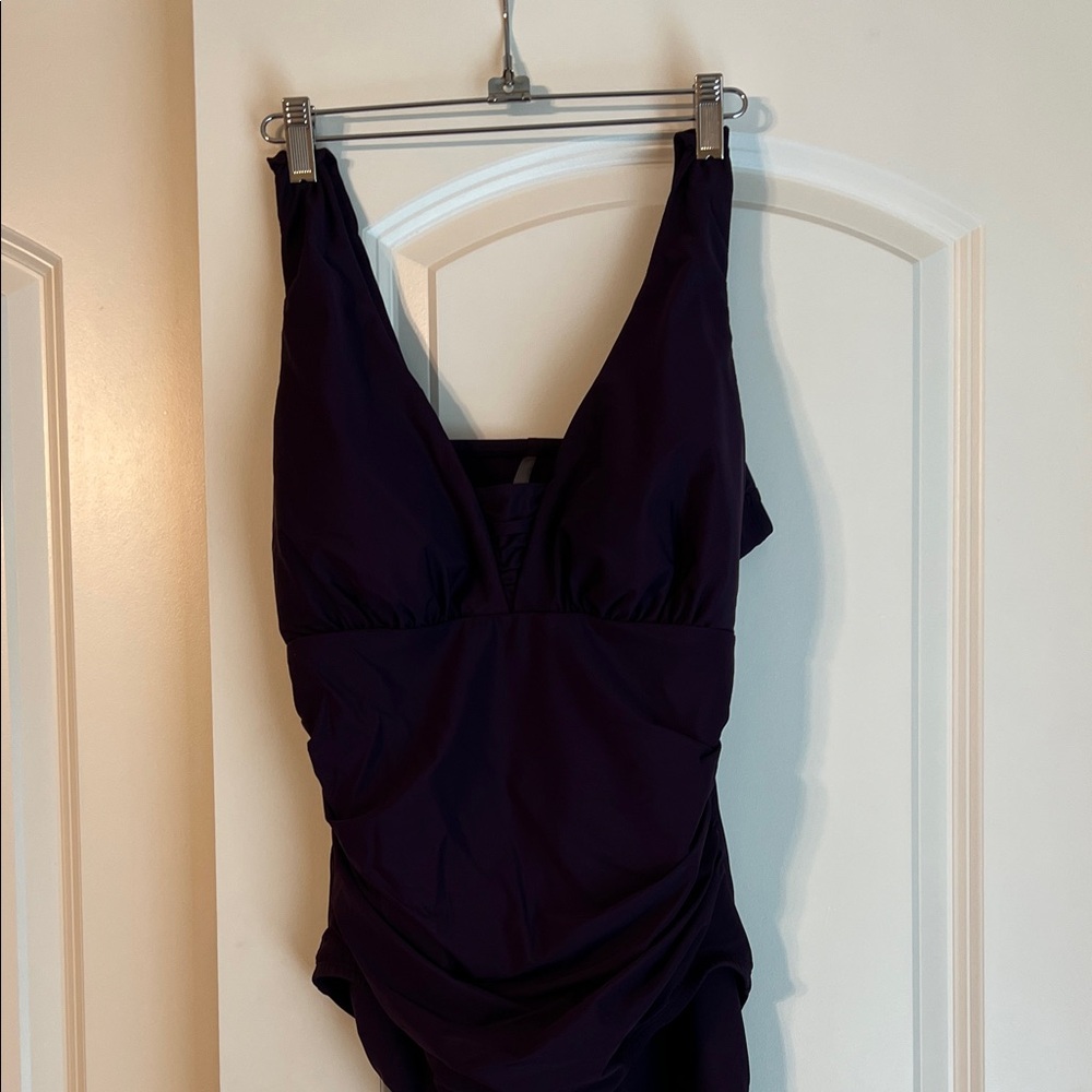 Lands' End Women's One Piece Swimsuit - Dark Purple